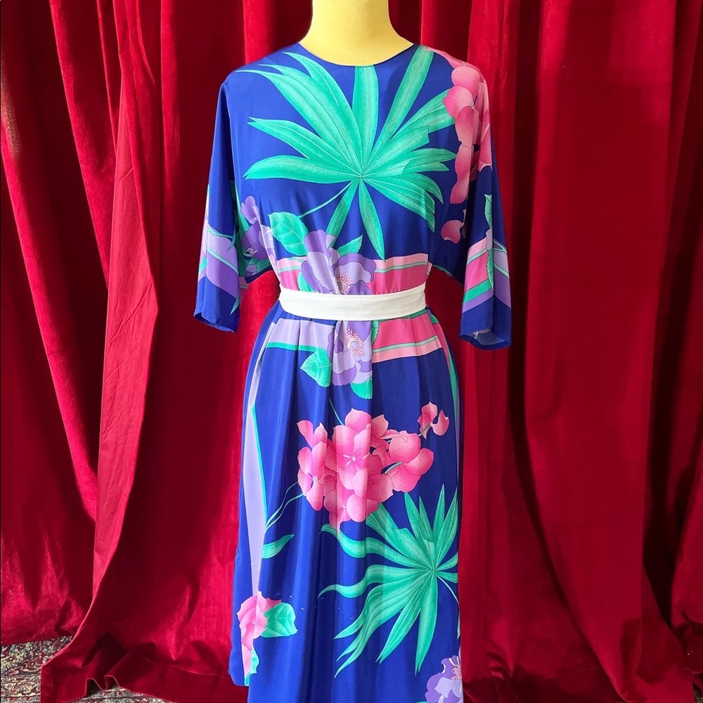 Vintage 70’s Tropical Palm Leaf Muumuu